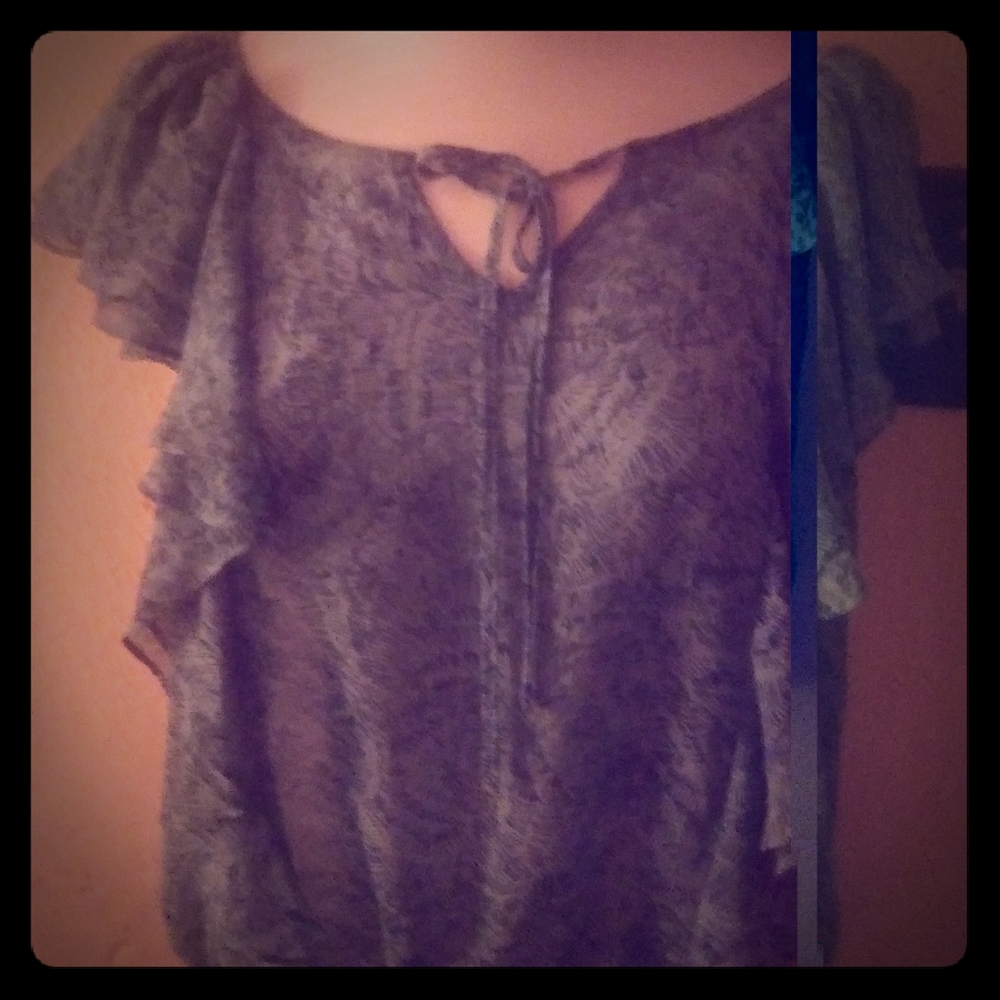 Ana sleeveless top sheer Large